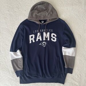 Los Angeles Rams Hands High Navy Gray Hoodie Sweatshirt Pullover 2XL